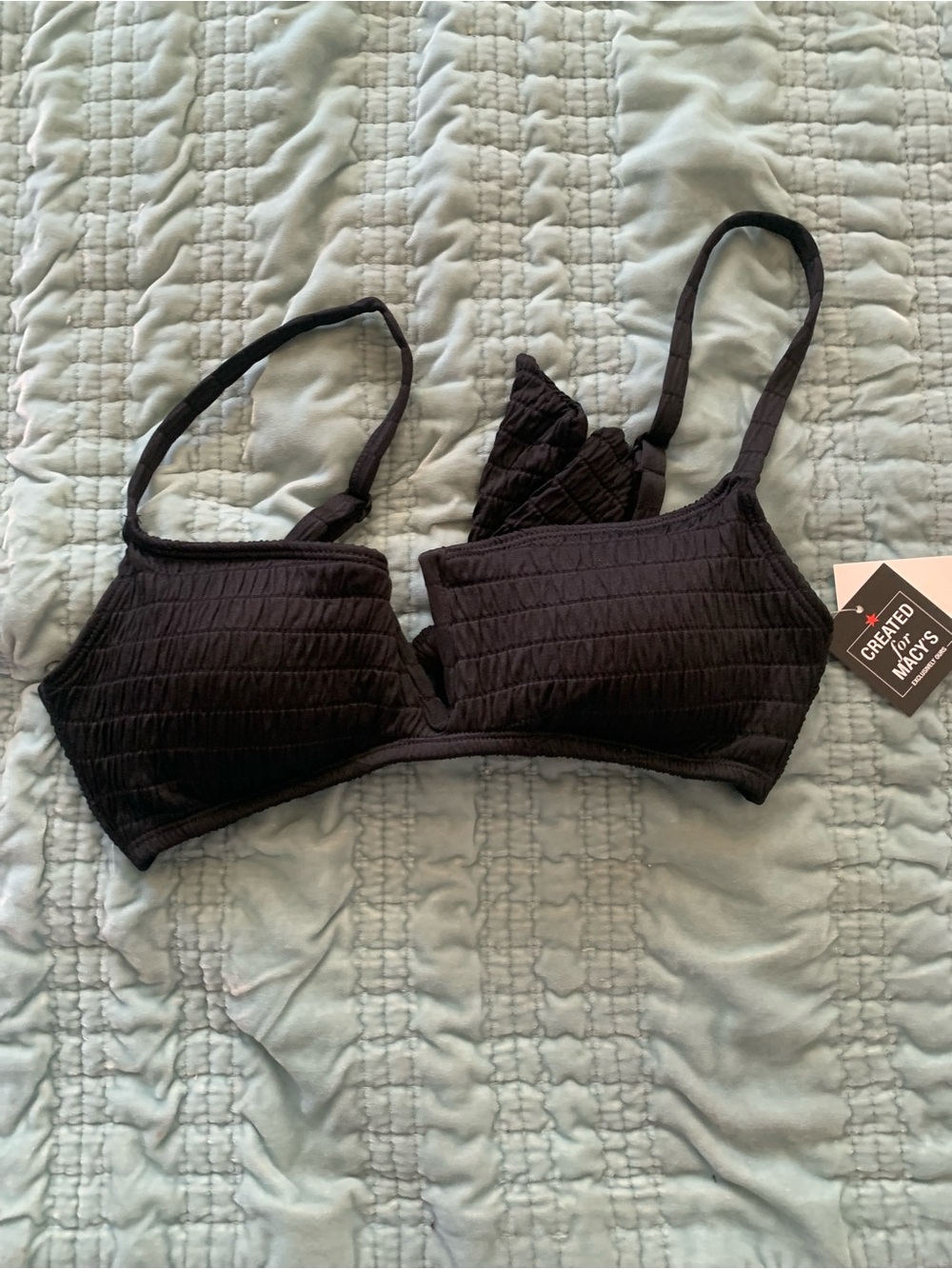 Macy's Black swim  Top nwt
